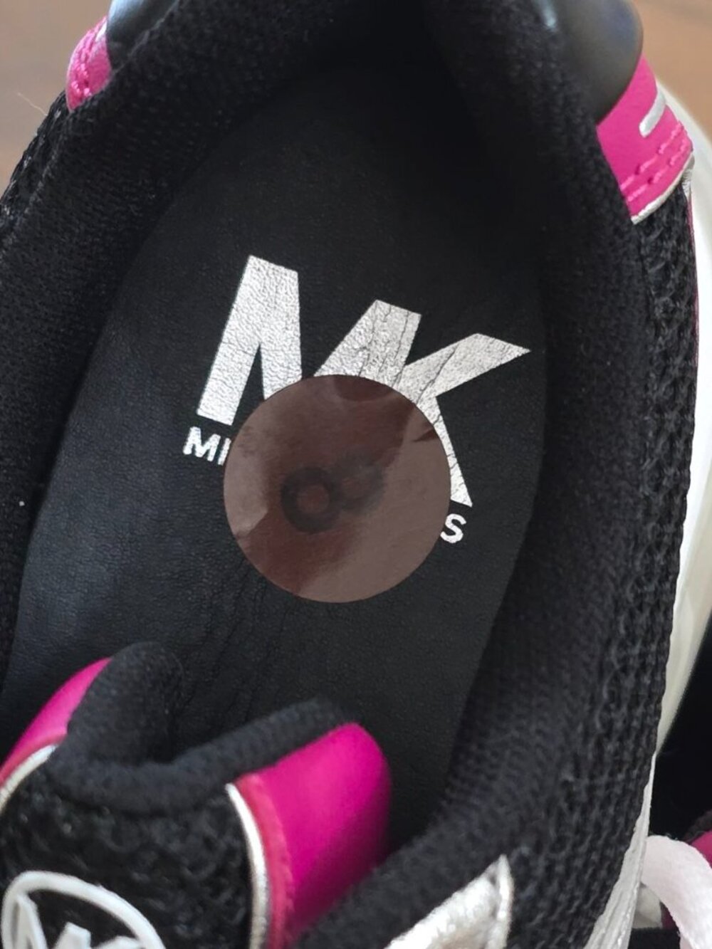 Michael Kors Women's Designer Chunky Sneakers Size 8 Silver Pink Black NWOB - Picture 5 of 13